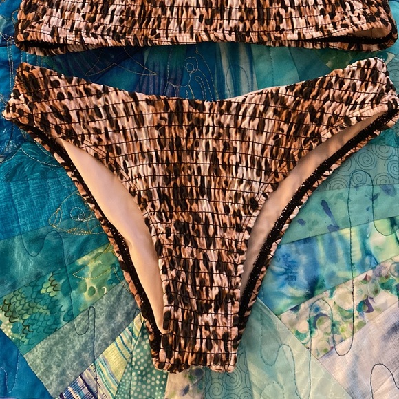 NWOT Mosmann Australia Leopard Print Swim Bikini Top and Bottom Size Small - Picture 4 of 8